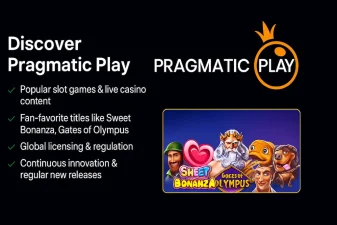 Promotional graphic featuring Pragmatic Play slots and iconic games