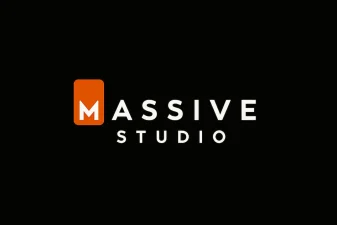 massive studio slots provider logo on black background