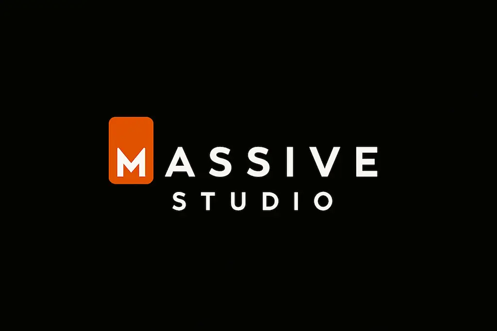 massive studio slots provider logo on black background