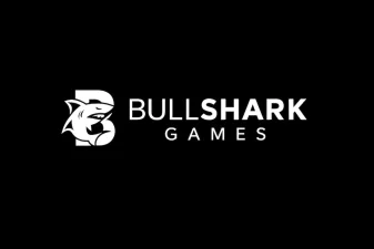 Bullshark Games slots logo on black background