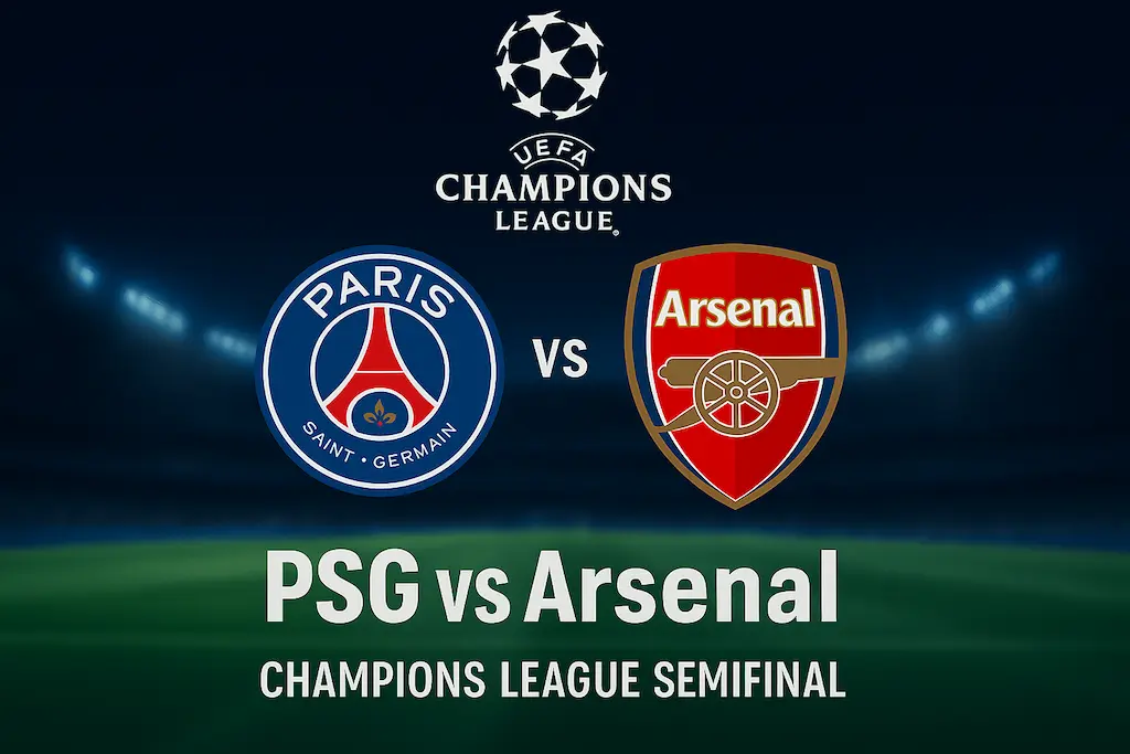 PSG vs Arsenal Champions League Semifinal Match Graphic