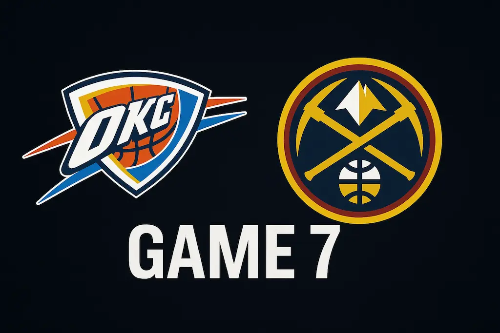 Oklahoma vs Denver Game 7 – promotional graphic with team logos