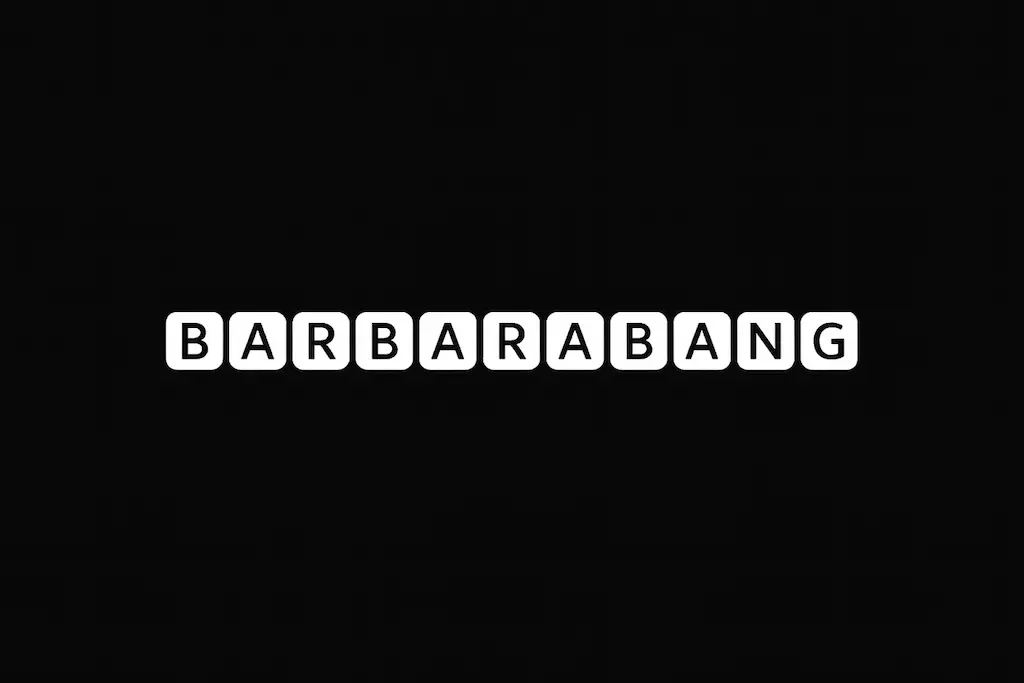 Barbara Bang slots logo on black background – online slot provider