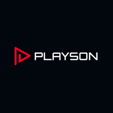 Playson slots logo on black background – online slot provider