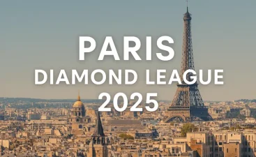 Paris Diamond League 2025 promo image with Paris skyline in the background