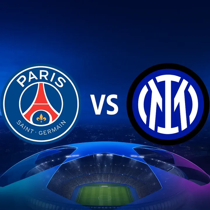 PSG team celebrating Champions League final 2025 win with trophy after beating Inter 5–0