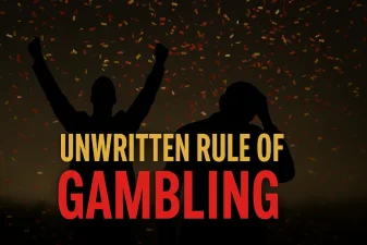 Unwritten rule of gambling Confetti celebration at a casino, symbolizing the highs and lows of gambling