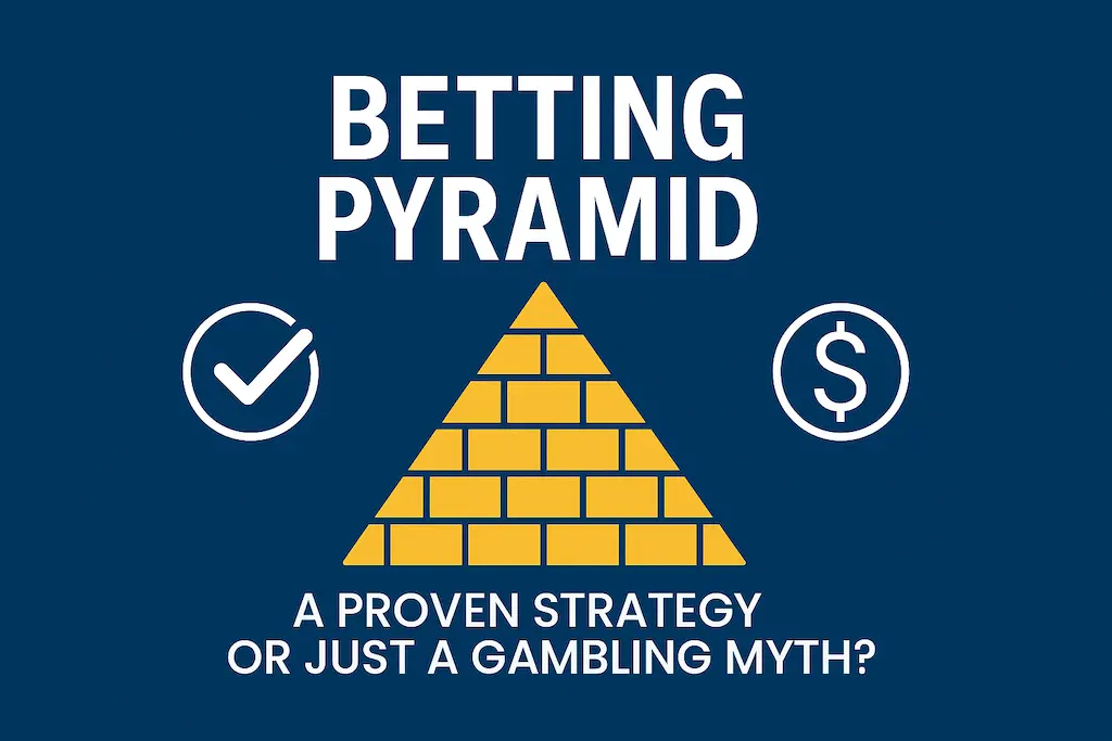 Betting Pyramid strategy infographic showing layered betting scheme