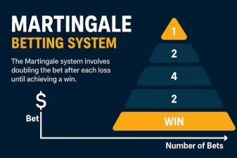 Martingale strategy chart showing progression of bets