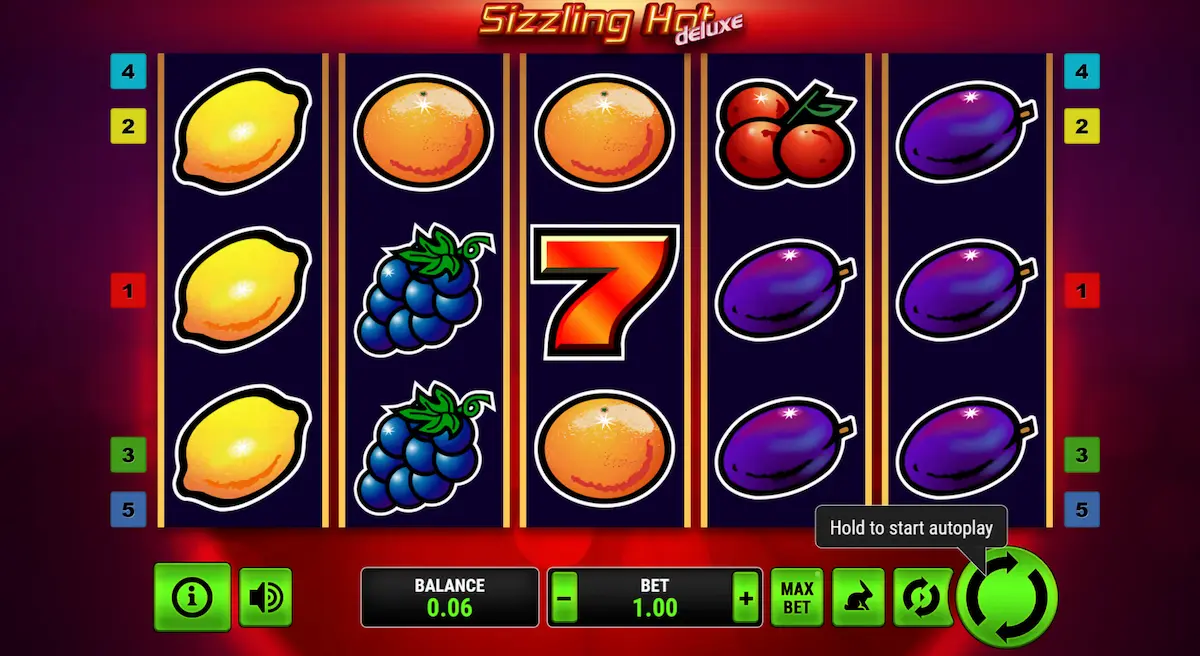 Sizzling Hot Deluxe greentube screenshot