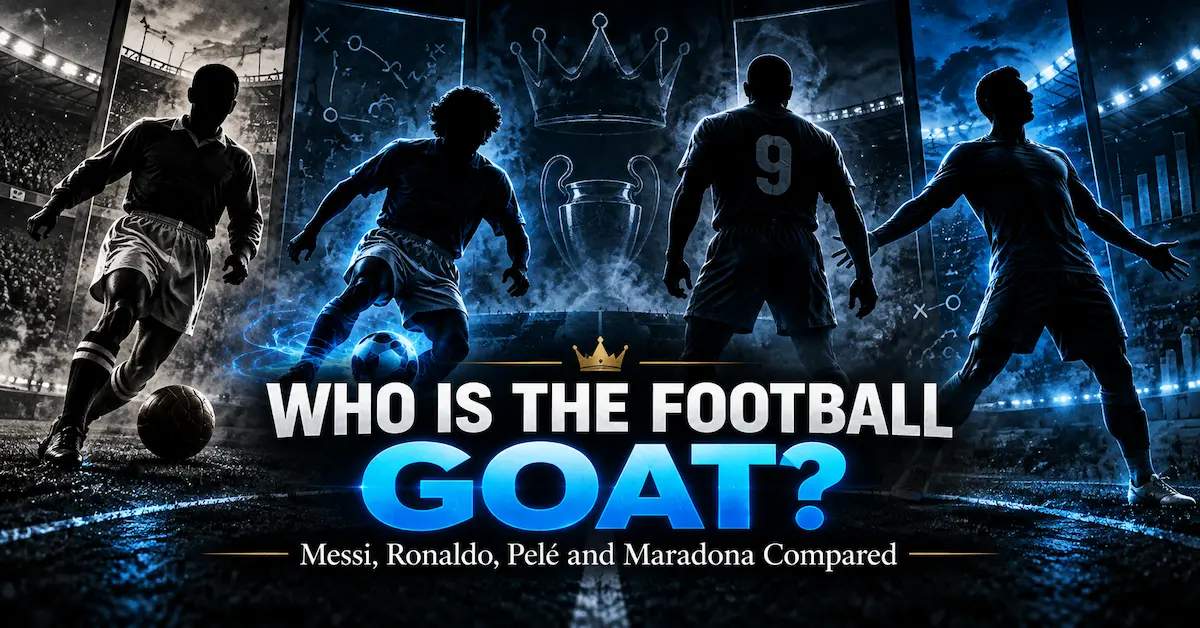 Who is the football GOAT featuring Messi Ronaldo Pelé and Maradona